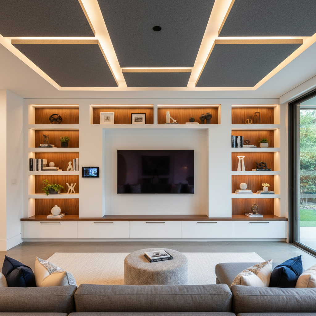 Family Room Entertainment Centers - Tell Projects Pearland TX